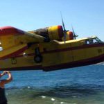 Firefighter seaplane crash-landed near the fire Greece