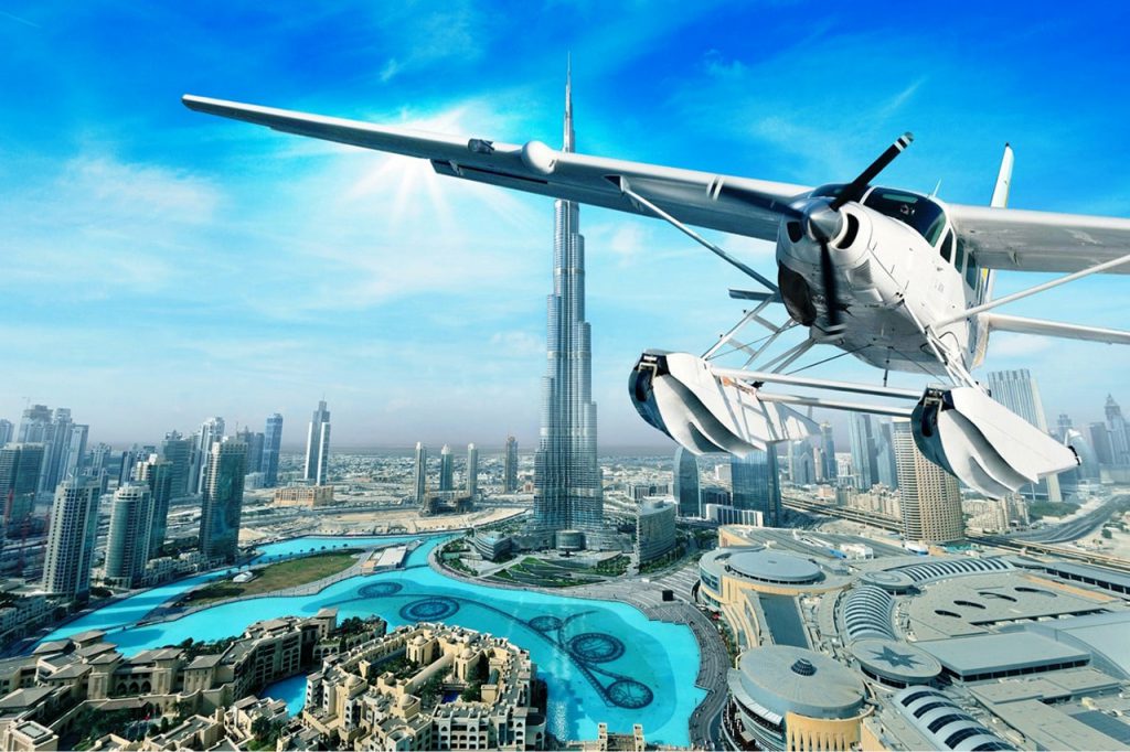 Seaplane sightseeing over Dubai