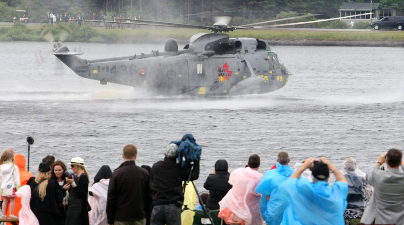 Prince William lands helicopter on water