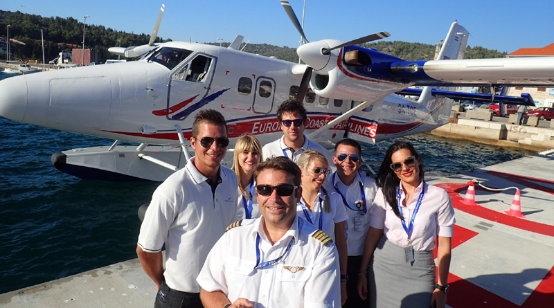 Canadian seaplane captain over Adriatic Sea