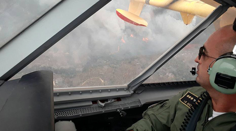 Forest fires photos from the cockpit in Portugal