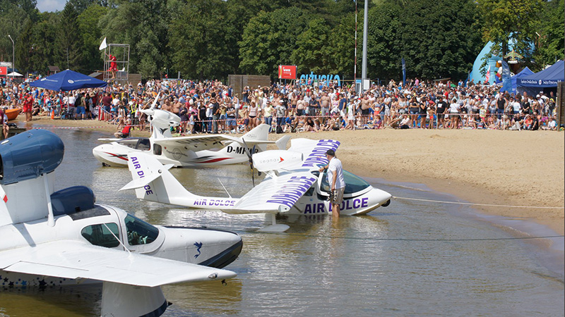 Small seaplanes at Mazury Airshow