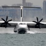 AVIC AG600 Kunlong giant seaplane maiden flight over the sea